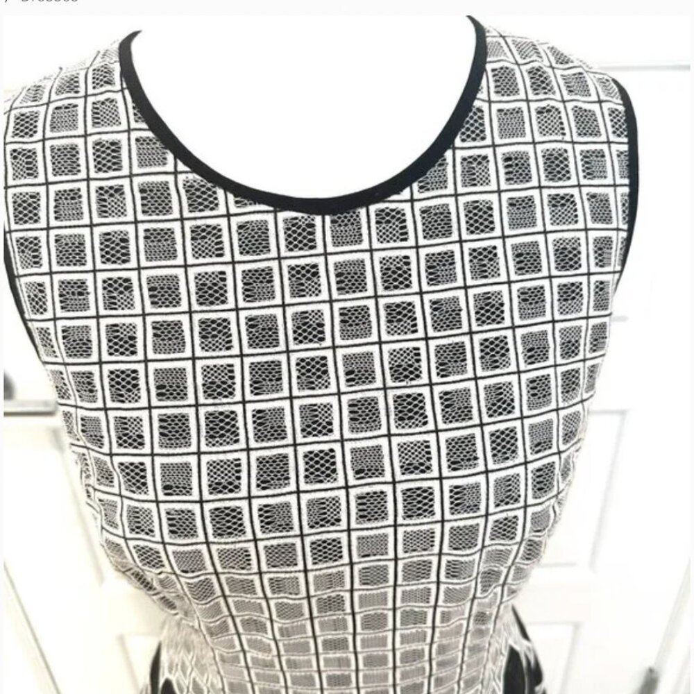 SHOSHANNA BLACK AND WHITE A-LINE DRESS SIZE 6 MEDIUM - Picture 4 of 7